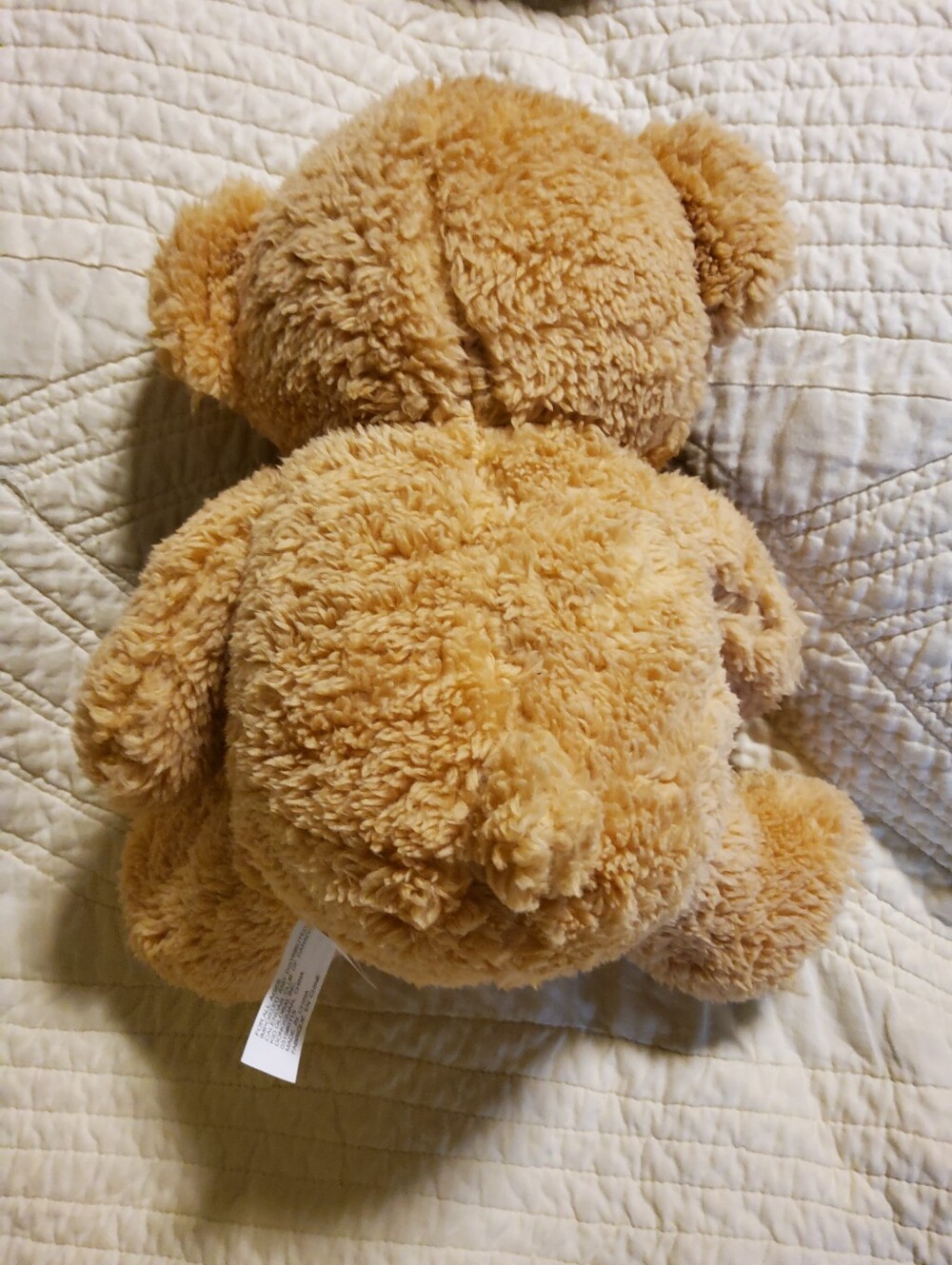 Indie Plush Teddy Bear in Tan with Blue Bow - Picture 5 of 5